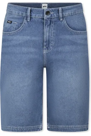 HUGO BOSS Shorts, unisex, , 12 Y, Denim Casual Shorts with Logo Patches