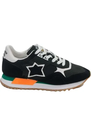 Atlantic Stars Leather and Fabric Trainers Draco