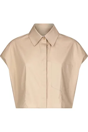 Dondup Shirts, female, , XS, Poplin Cropped Shirt with Macramé Back