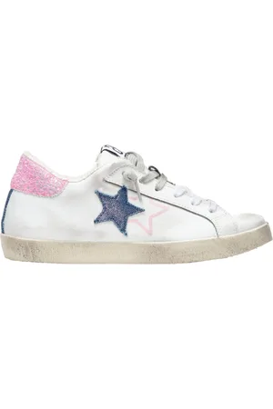 2STAR Glitter Pink Leather Trainers