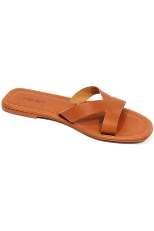 Kenzo Sliders, female, , 8 UK, Flat Mule Sandals Beige Fonce
