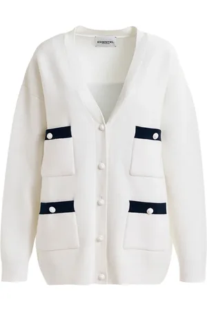 Essentiel Antwerp Cardigans, female, , XS, Contrast Trim Knit Cardigan Homer