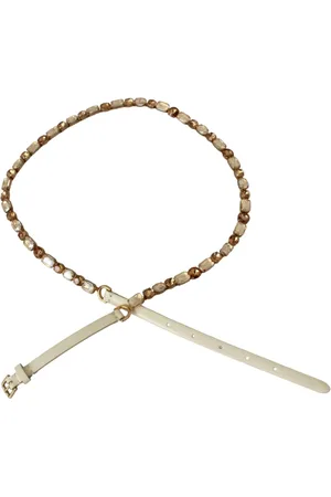 Dolce & Gabbana Belts, female, , 95 CM, Crystal-Embellished Leather Belt