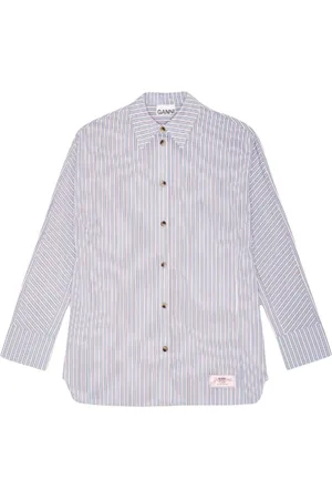 Ganni Shirts, female, , L, Striped Chambray Shirt