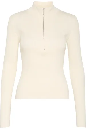 Gestuz Turtlenecks, female, , 2XS, Zipper Pullover Jumper Egret