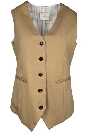Circolo Vests, female, , M, Camel Cotton Women