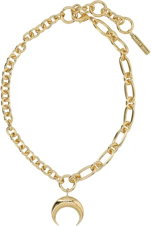 Marine Serre Necklaces, female, , ONE SIZE, Gold Crescent Moon Charm Necklace