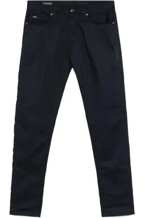 Emporio Armani Navy Logo Metallic Trousers