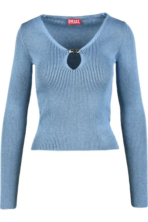 Diesel Ribbed Knit Top Cotton Blend