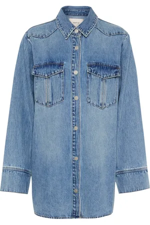 Gestuz Denim Shirts, female, , 2XS, Denim Shirt with Large Chest Pockets