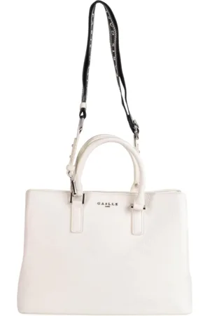 GAËLLE Beige Jacquard Logo Shoulder Bag