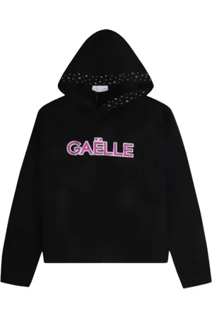 GAËLLE Hoodies, female, , XS, Studded Hooded Cotton Top
