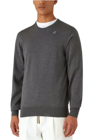 K-Way Round-neck Knitwear, male, , L, Merino Wool Long Sleeve Jumper