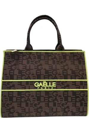 GAËLLE Tote Bags, female, , ONE SIZE, Eco-leather Shopper Bag with All Over Logo Print