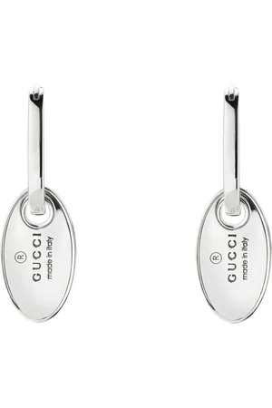 Gucci Trademark Earrings with oval tag in sterling silver