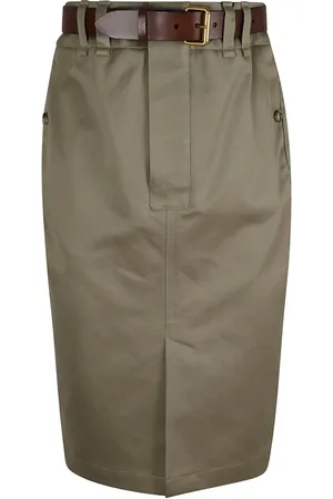 Saint Laurent Midi Skirts, female, , M, Saharienne Midi Skirt
