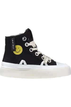 INUIKII Sneakers, female, , 7 UK, Distressed Matilda Sneaker with Smiley & Heart Print