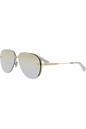 Dior Sunglasses, unisex, , 61 MM, Gold Frame Silver Mirrored Sunglasses