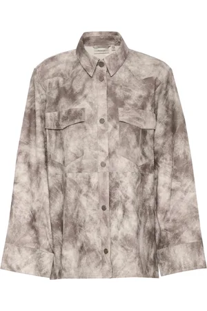 Gestuz Vintage Grey Suede Shirt Blouse