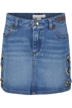 Chloé Denim Casual Skirt with Embroidered Logo