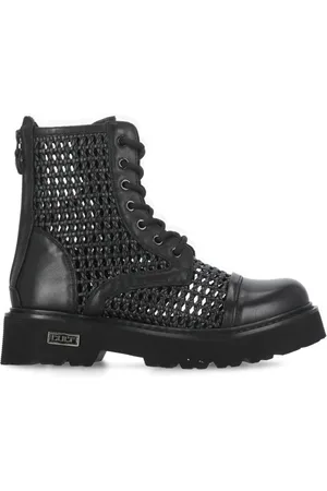 Cult Lace-up Boots, female, , 8 UK, Leather Boots with Woven Legging