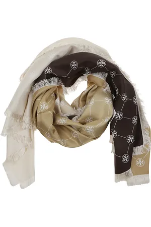 Tory Burch Silky Scarves, female, , ONE SIZE, Silk Twill Scarf Nude Neutrals