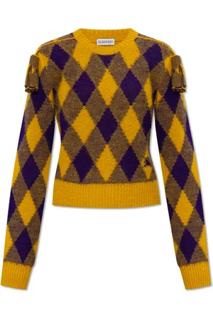 Burberry Round-neck Knitwear, female, , M, Argyle Wool Jumper