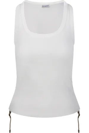 Burberry Sleeveless Tops, female, , XS, Tank Top in Chalk Style