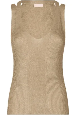 Liu Jo Ribbed lurex top with cut out
