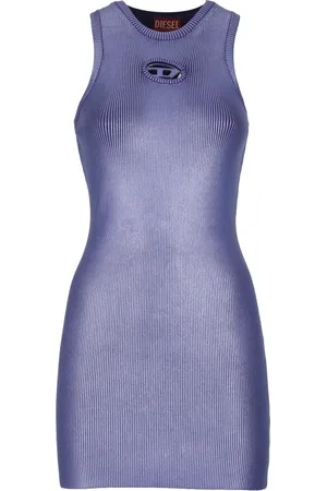Diesel Short Dresses, female, , S, Viscose Dress with Cut Out