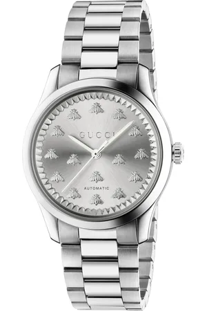 Gucci Watches, female, , ONE SIZE, 38mm steel case, silver sunbrushed dial with bees, steel bracelet