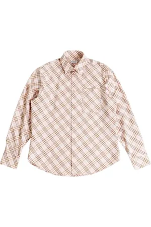 Burberry Casual Shirts, male, , 2XL, Vintage Pink Check Long Sleeve Shirt