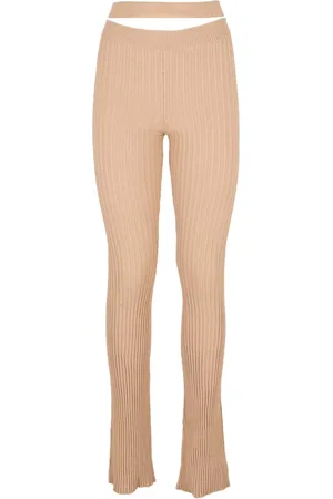 ANDREA ADAMO Slim-fit Trousers, female, , M, Ribbed Knit Flare Cut Out
