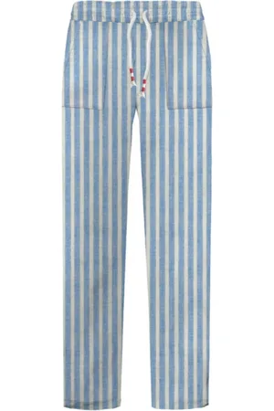 MC2 SAINT BARTH Linen Long Trousers with Drawstring Fastening