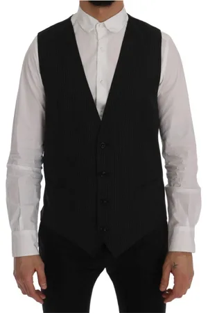 Dolce & Gabbana Elegant Striped Wool Blend Vest