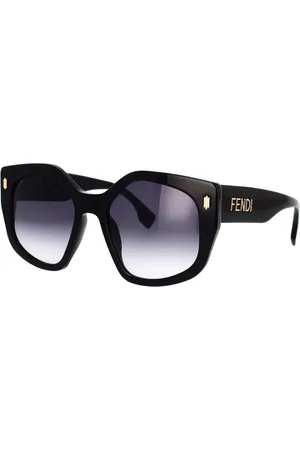Fendi Sunglasses, unisex, , 55 MM, Square Oversized Sunglasses with Blue Lenses