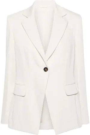 Brunello Cucinelli Blazers, female, , XS, White Jacket for a Stylish Look