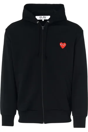 Comme des Garçons Hoodie with Red Heart Zipper