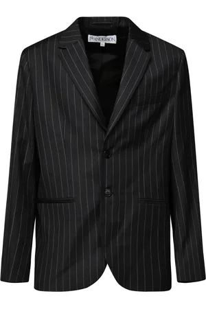 J.W.Anderson Blazers, male, , M, Grey Pinstripe Tailored Blazer Jacket