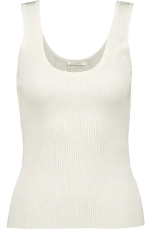 ZIMMERMANN Sleeveless Tops, female, , M, Cream Striped Tank Top
