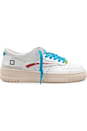 D.A.T.E. Sneakers, male, , 9 UK, Perforated Leather Trainers /Red