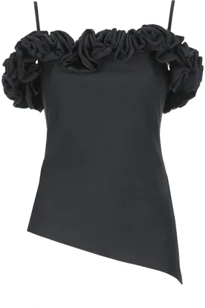 COPERNI Sleeveless Tops, female, , XS, Sleeveless Ruffle Top with Vents