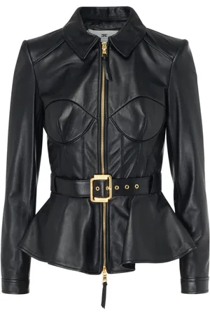Elisabetta Franchi Leather Jackets, female, , M, Leather Jacket Gd46Z51E2-110