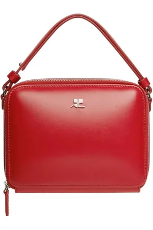 Courrèges Leather Shoulder Bag with Logo