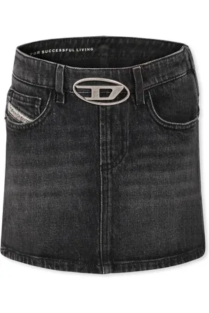 Diesel Skirts, female, , 12 Y, Denim Skirt with Metal Logo