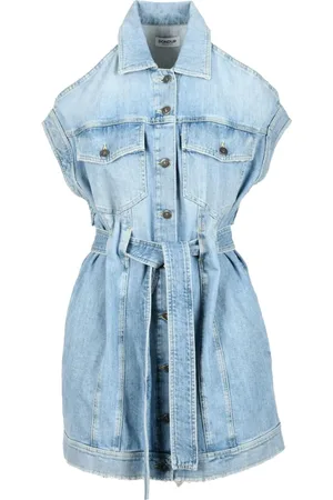 Dondup Short Dresses, female, , S, Denim Shirt Dress with Buttons and Pockets