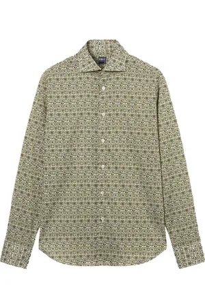 FEDELI Olive Floral Print Shirt
