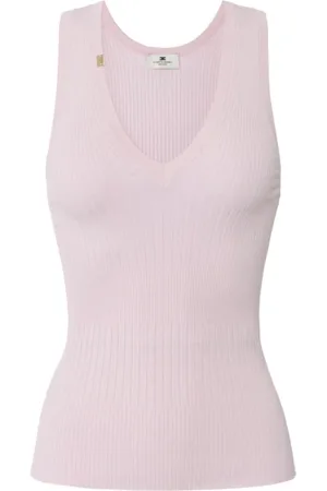 Elisabetta Franchi Sleeveless Tops, female, , L, Ribbed V-Neck Tank Top