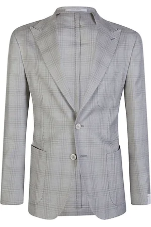 ELEVENTY Blazers, male, , S, Cashmere Silk Linen Checkered Blazer