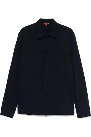 BARENA Casual Shirts, male, , XL, Quilted Navy Shirt Jacket